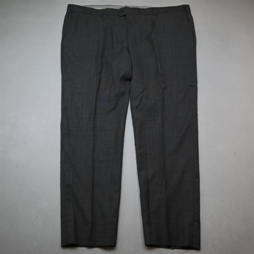 Joseph Abboud 46x30 Gray Tollegno 1900 Super 120s Wool Straight Dress Mens Pants